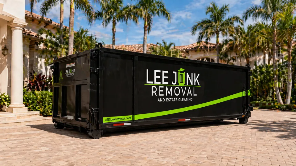 Lee Junk Removal walk-in dumpster rental in Fort Myers, Cape Coral and Estero