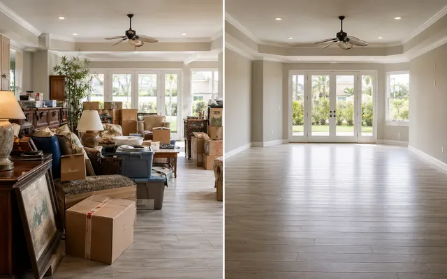 Estate clearing before and after